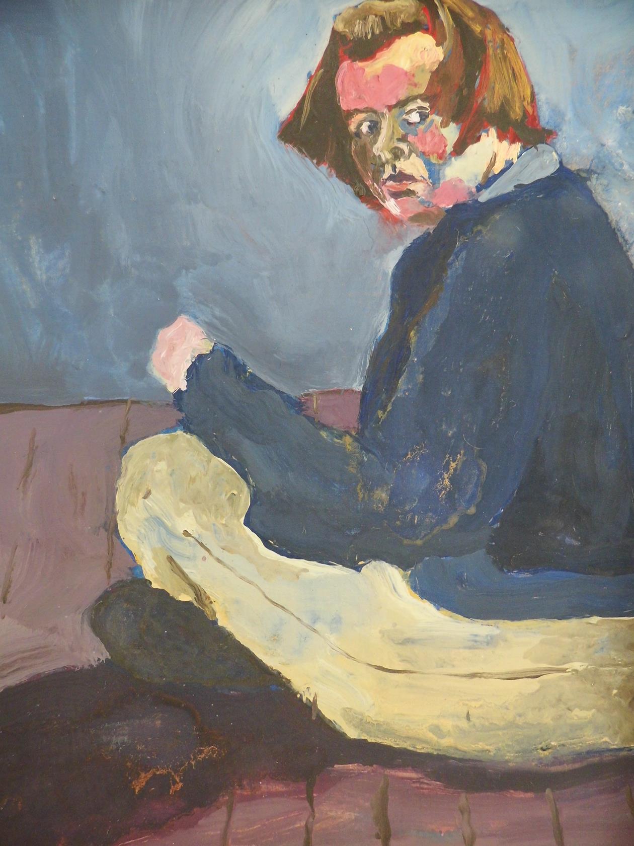 'I Won't Let You Get To Me' From the Cross Legged Series Oil on Board 1995