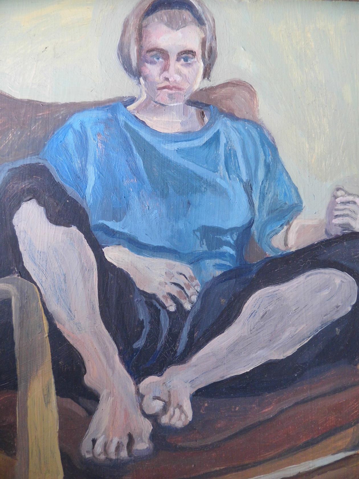 'Trying To Be Laid Back But Also A Doyen Of Intellect And Authority' From the Trying To Series Oil on Board 1995