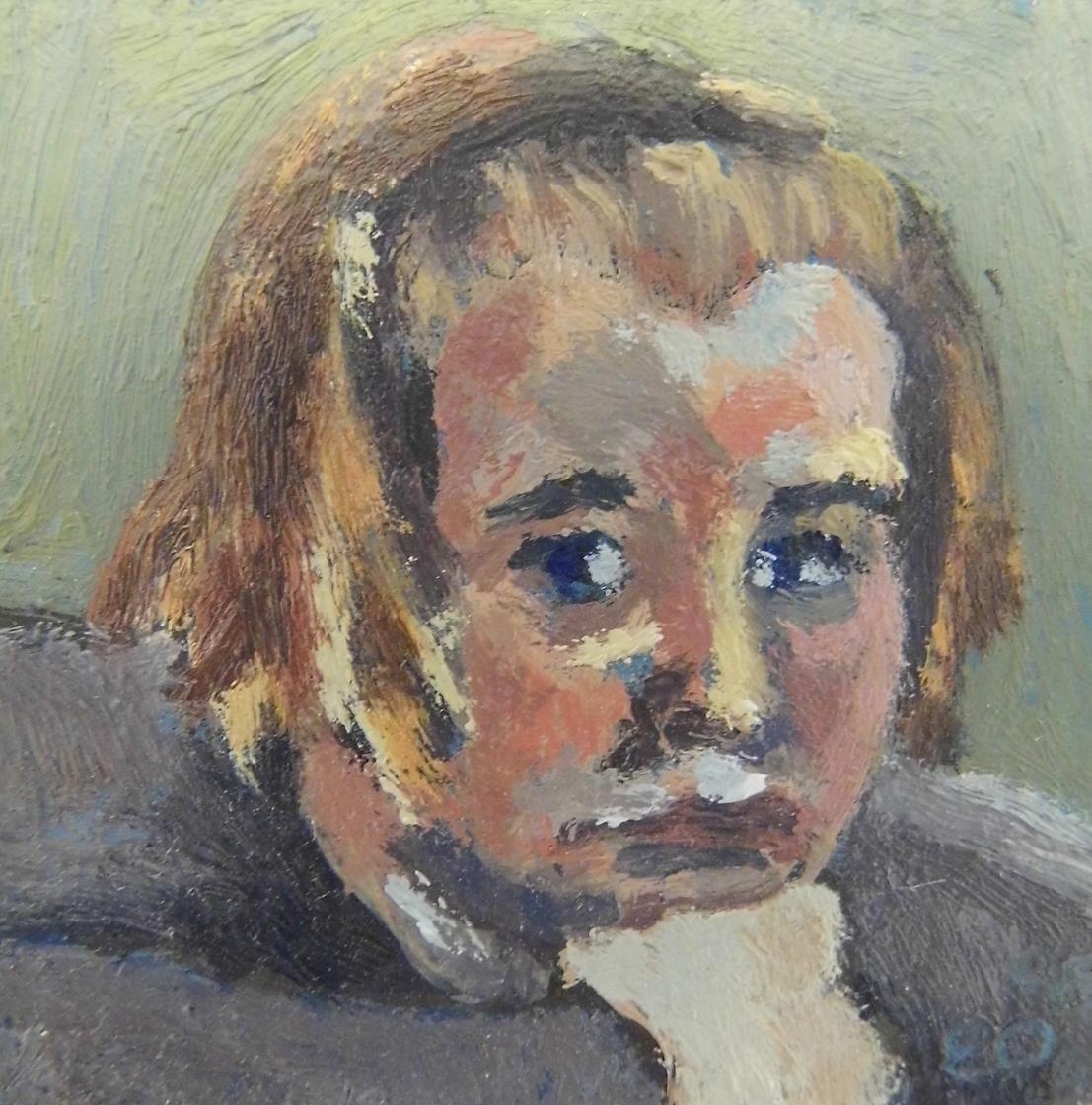 'Tiny Head 1' From the Twelve to Forty Series Oil on Board 1995